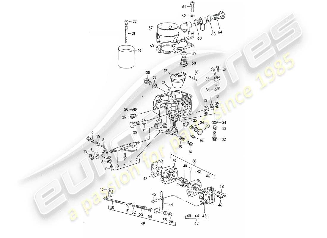 a part diagram from the porsche 1957 (356/356a) parts catalogue