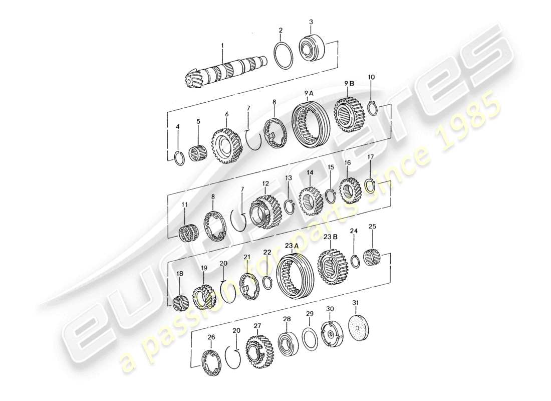 a part diagram from the porsche 2004 (986 boxster) parts catalogue