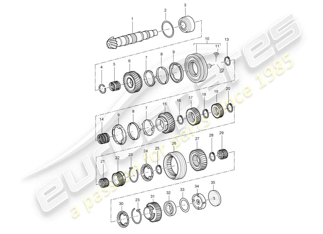 a part diagram from the porsche boxster parts catalogue