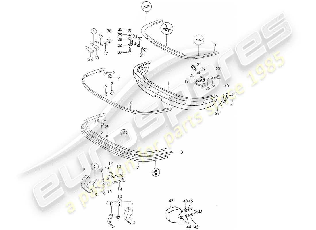 a part diagram from the porsche 1972 (911) parts catalogue