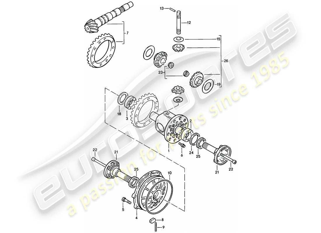 a part diagram from the porsche 924 parts catalogue