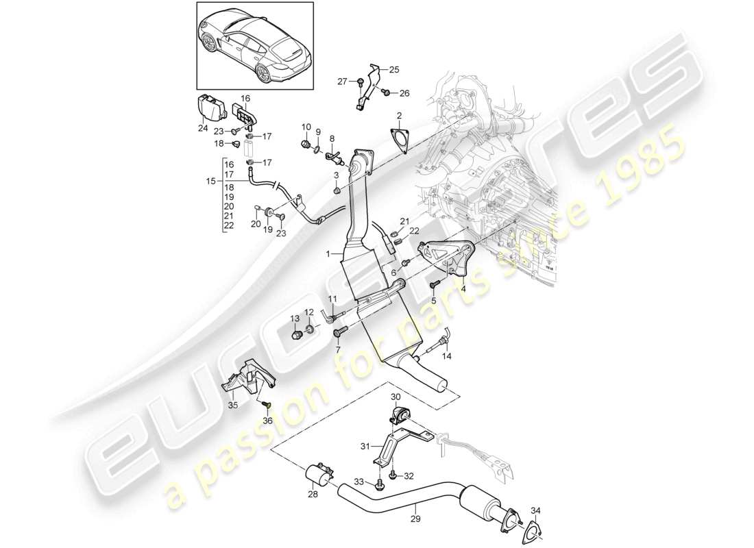 a part diagram from the porsche panamera parts catalogue