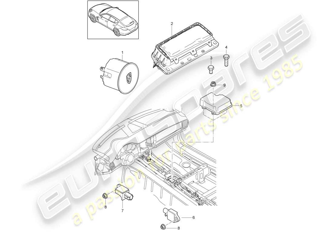 a part diagram from the porsche panamera parts catalogue