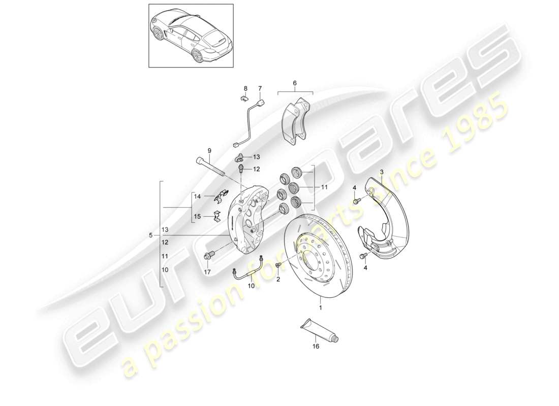 a part diagram from the porsche panamera parts catalogue