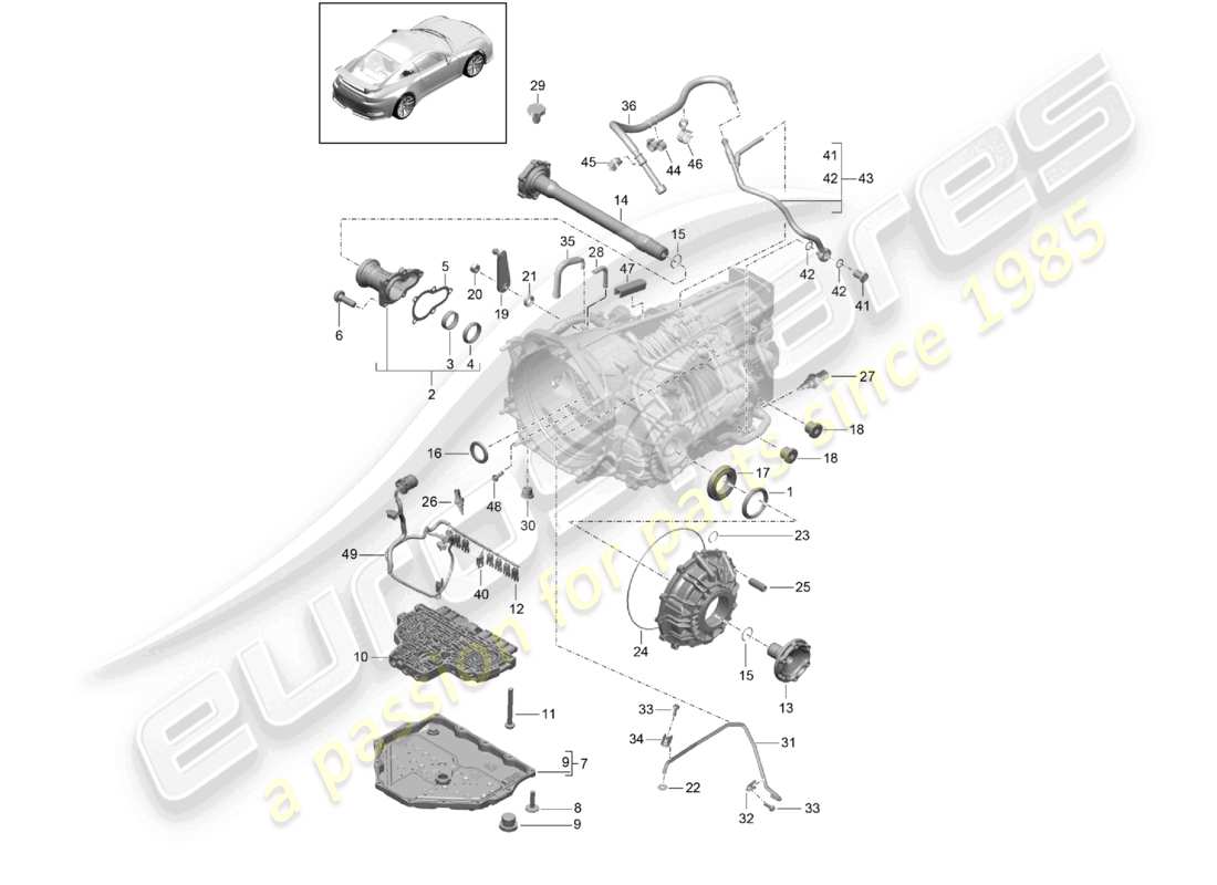 a part diagram from the porsche 991 parts catalogue