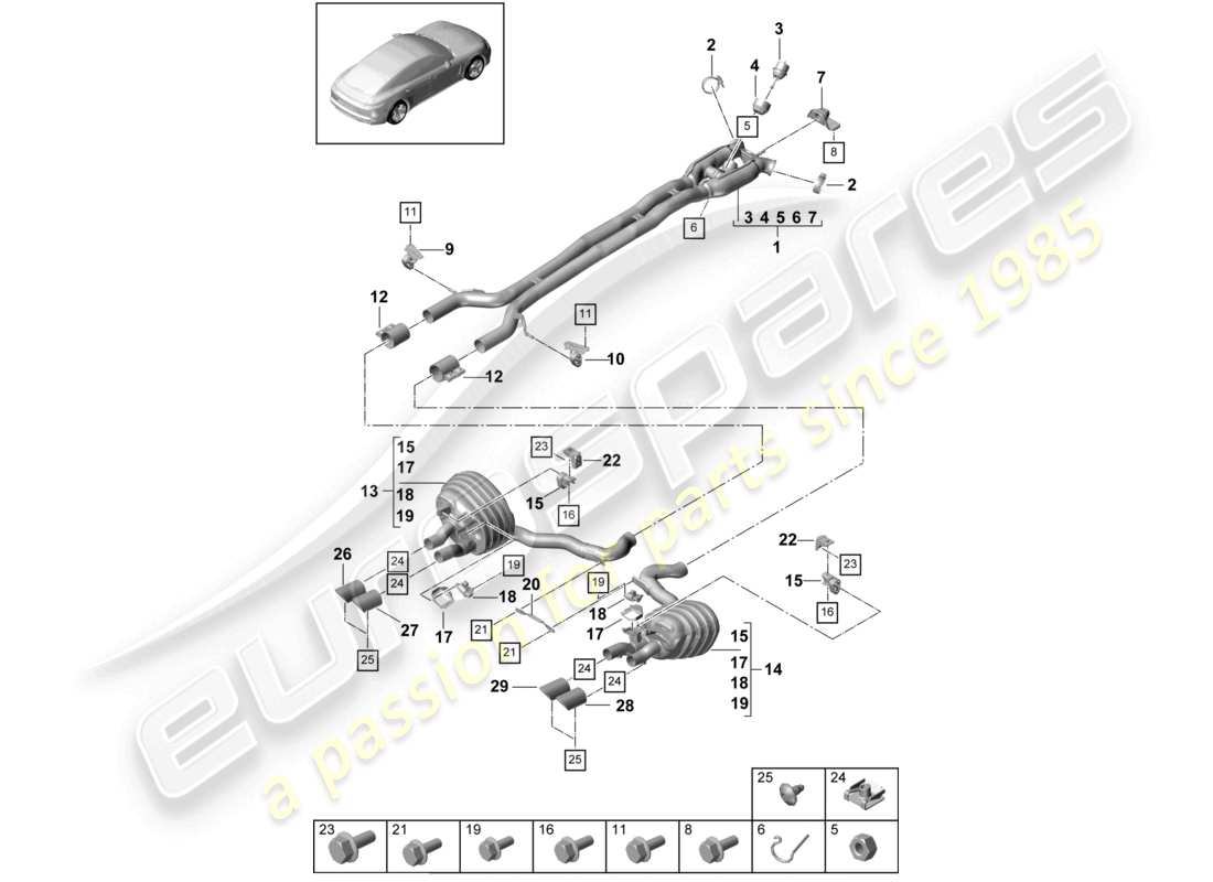 a part diagram from the porsche panamera parts catalogue