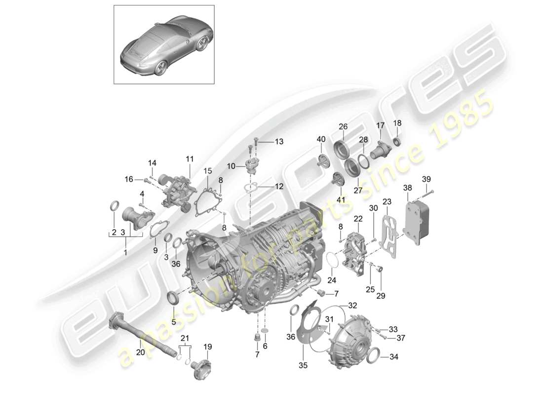 a part diagram from the porsche 991 parts catalogue