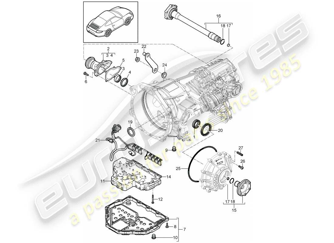 a part diagram from the porsche 997 parts catalogue