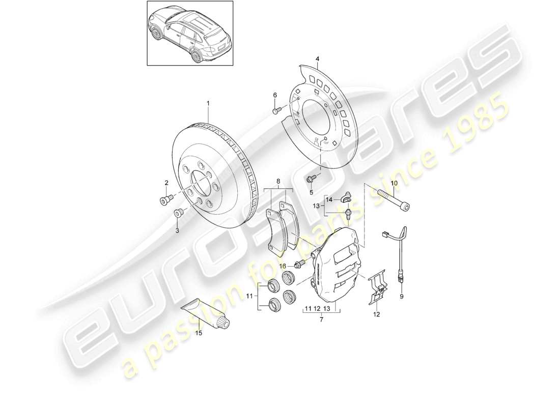 a part diagram from the porsche cayenne parts catalogue