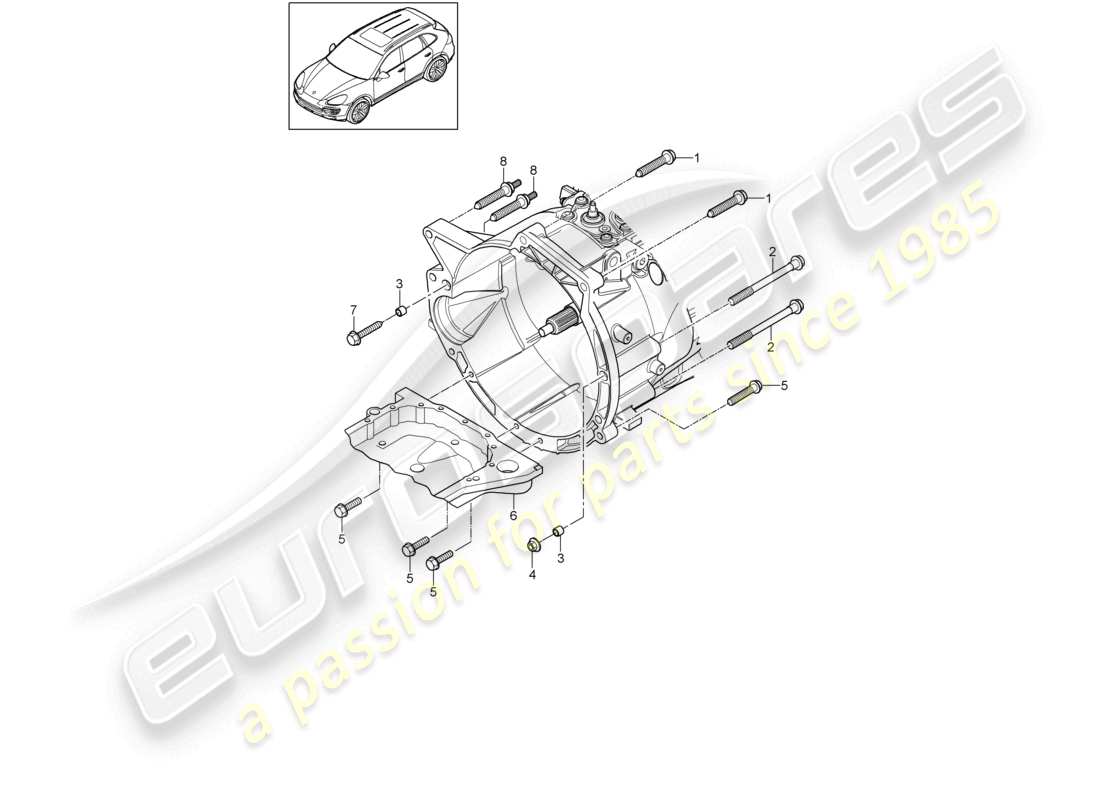 a part diagram from the porsche 2013 (cayenne e2 92a) parts catalogue