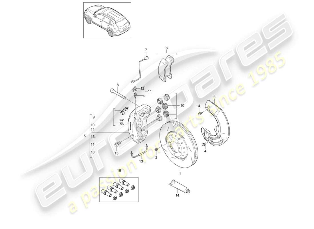 a part diagram from the porsche 2014 (cayenne e2 92a) parts catalogue