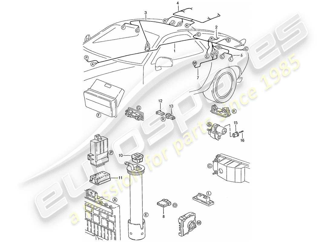 a part diagram from the porsche 928 parts catalogue