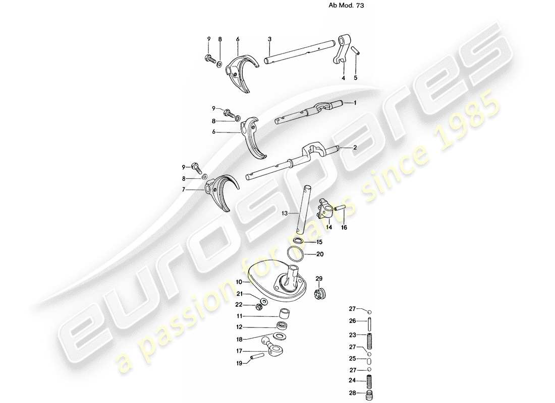 a part diagram from the porsche 1973 (914) parts catalogue