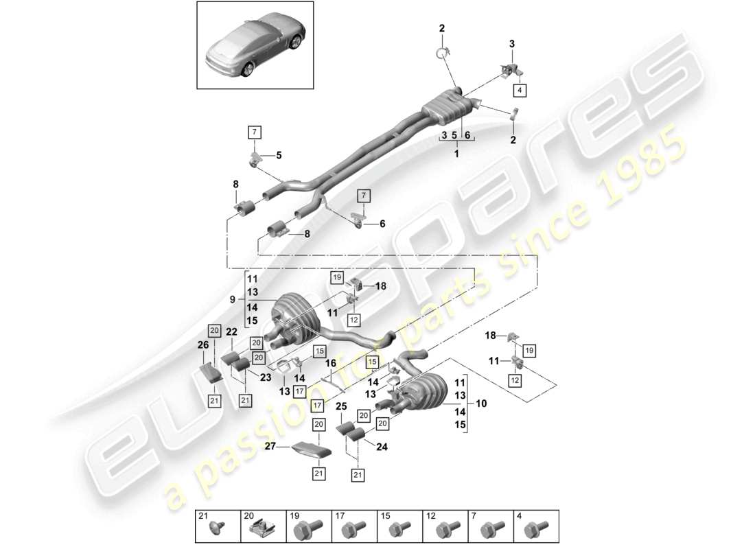 a part diagram from the porsche panamera parts catalogue