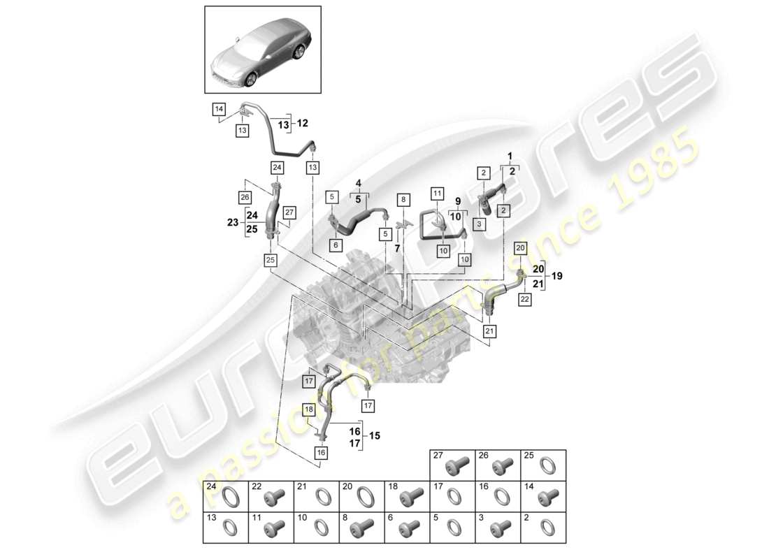a part diagram from the porsche panamera parts catalogue