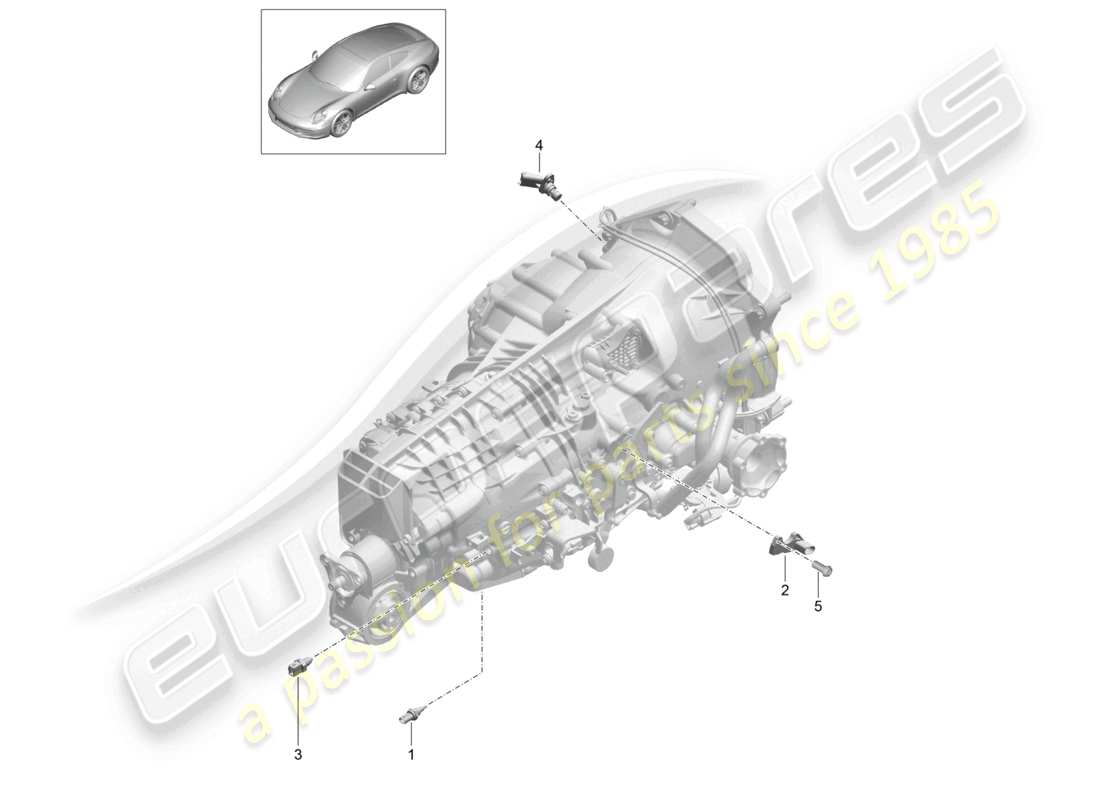 a part diagram from the porsche 2012 (991-1) parts catalogue