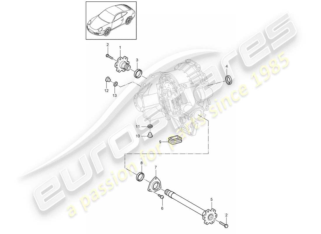a part diagram from the porsche 2005 (997-1) parts catalogue