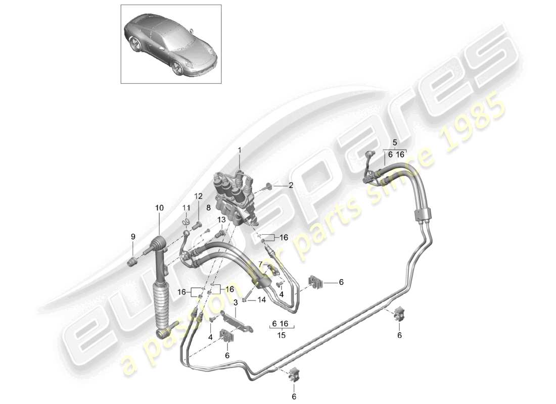 a part diagram from the porsche 2013 (991-1) parts catalogue
