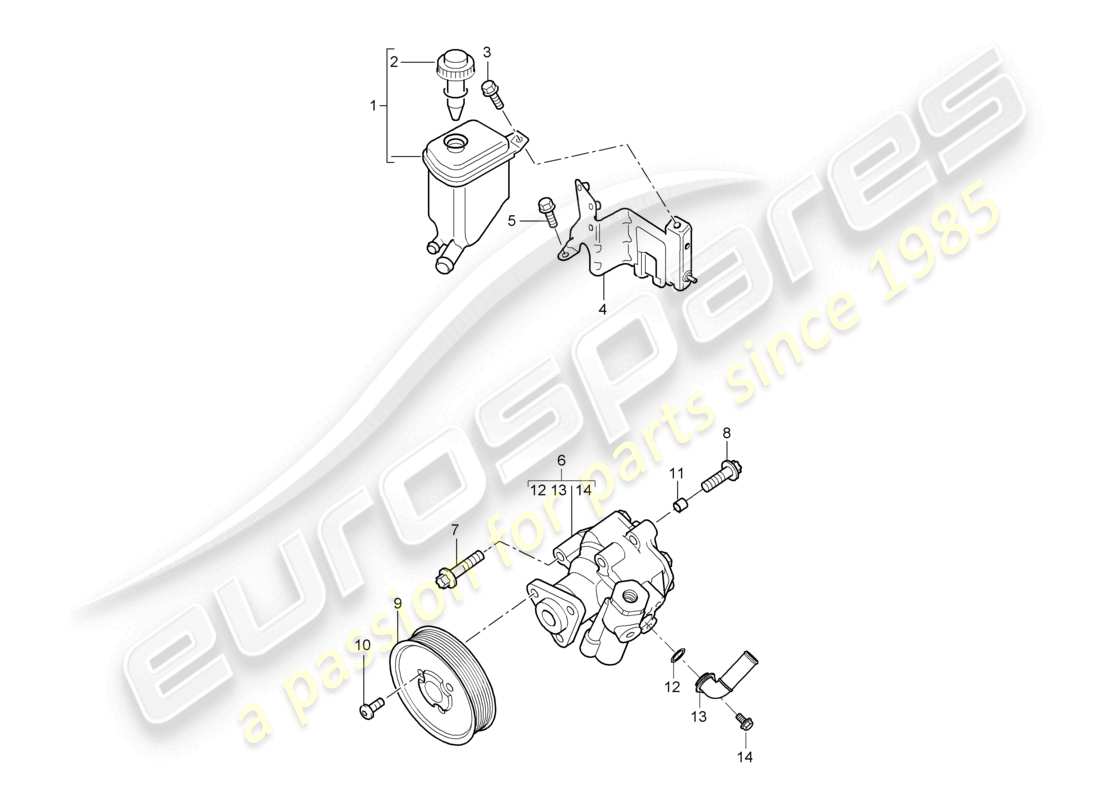 a part diagram from the porsche 2003 (cayenne e1 9pa) parts catalogue