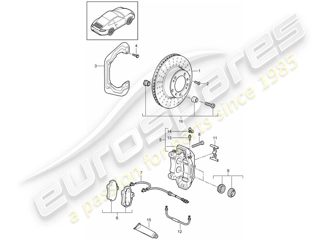 a part diagram from the porsche 2010 (997-2) parts catalogue