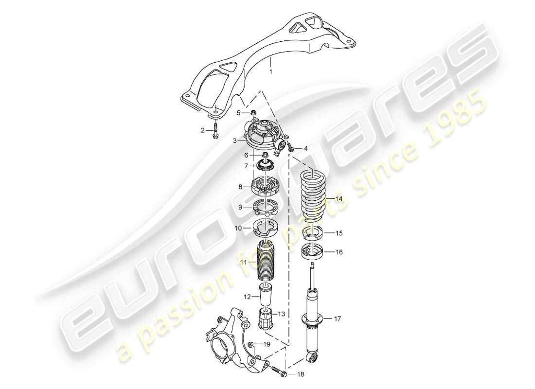 a part diagram from the porsche 2004 (cayenne e1 9pa) parts catalogue