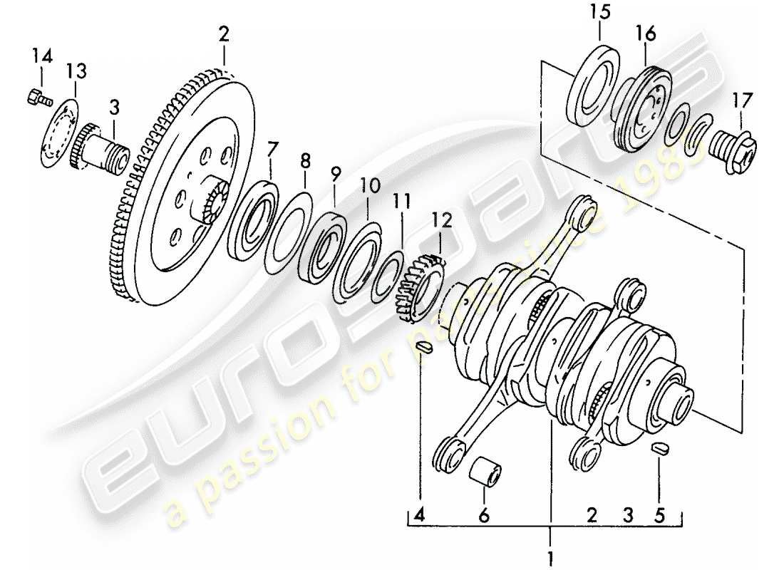 a part diagram from the porsche 1954 (356/356a) parts catalogue