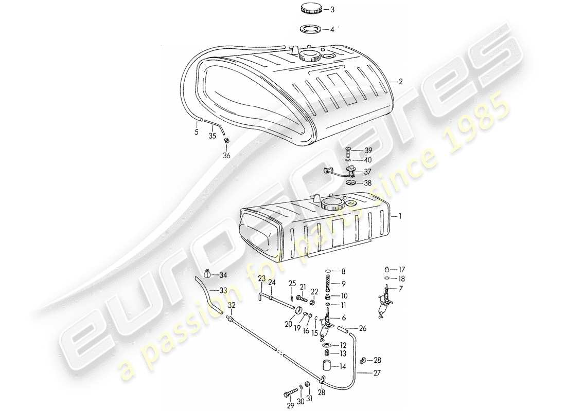 a part diagram from the porsche 1955 (356/356a) parts catalogue