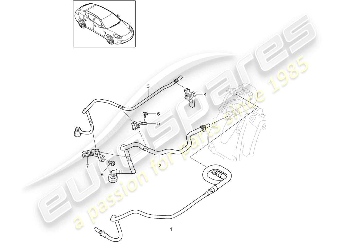 a part diagram from the porsche panamera parts catalogue