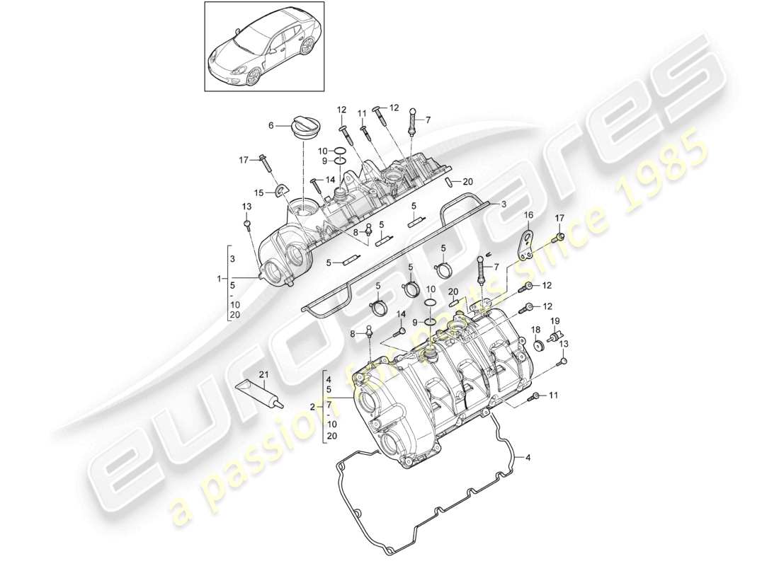 a part diagram from the porsche 2011 (panamera 970) parts catalogue