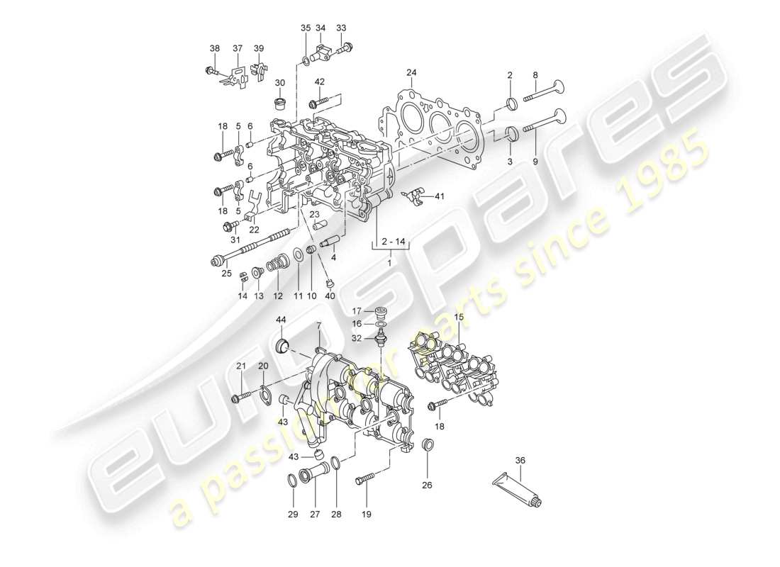 a part diagram from the porsche 2004 (986 boxster) parts catalogue