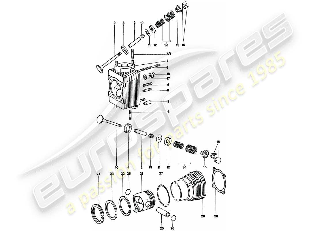a part diagram from the porsche 1973 (914) parts catalogue