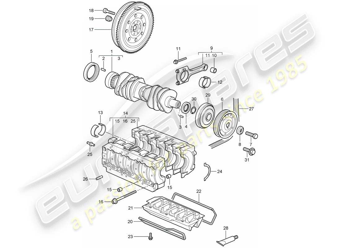 a part diagram from the porsche 997 parts catalogue