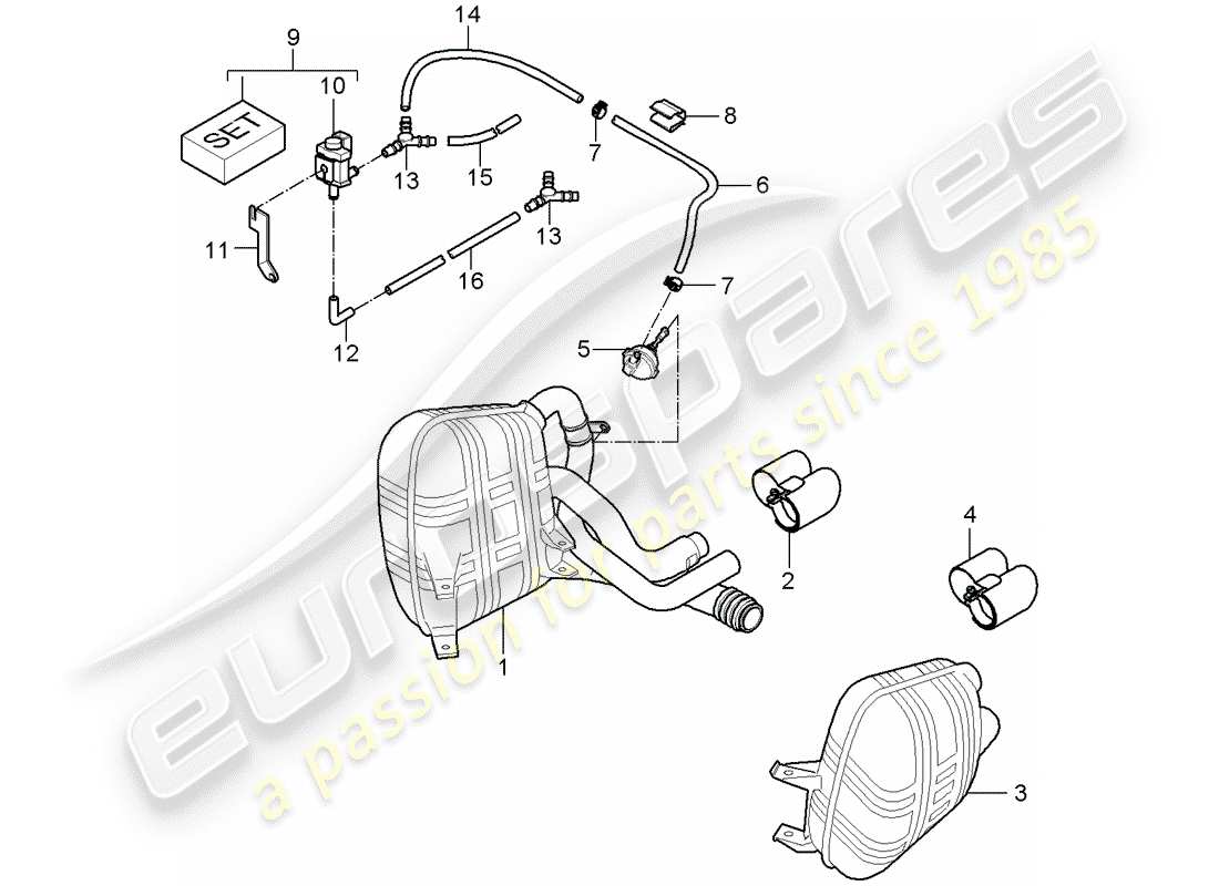 a part diagram from the porsche 2006 (997-1) parts catalogue