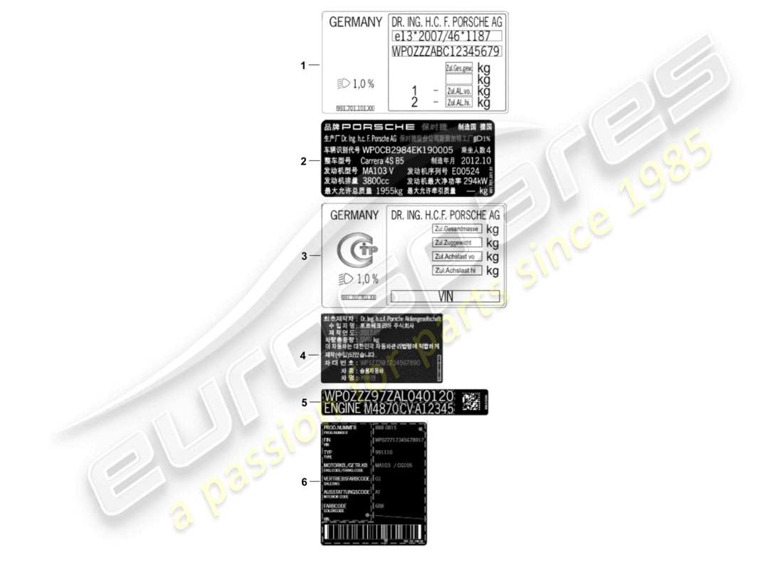 VIEW PARTS DIAGRAMS FROM THE PORSCHE 991 PARTS CATALOGUE a part diagram from the porsche 991 parts catalogue