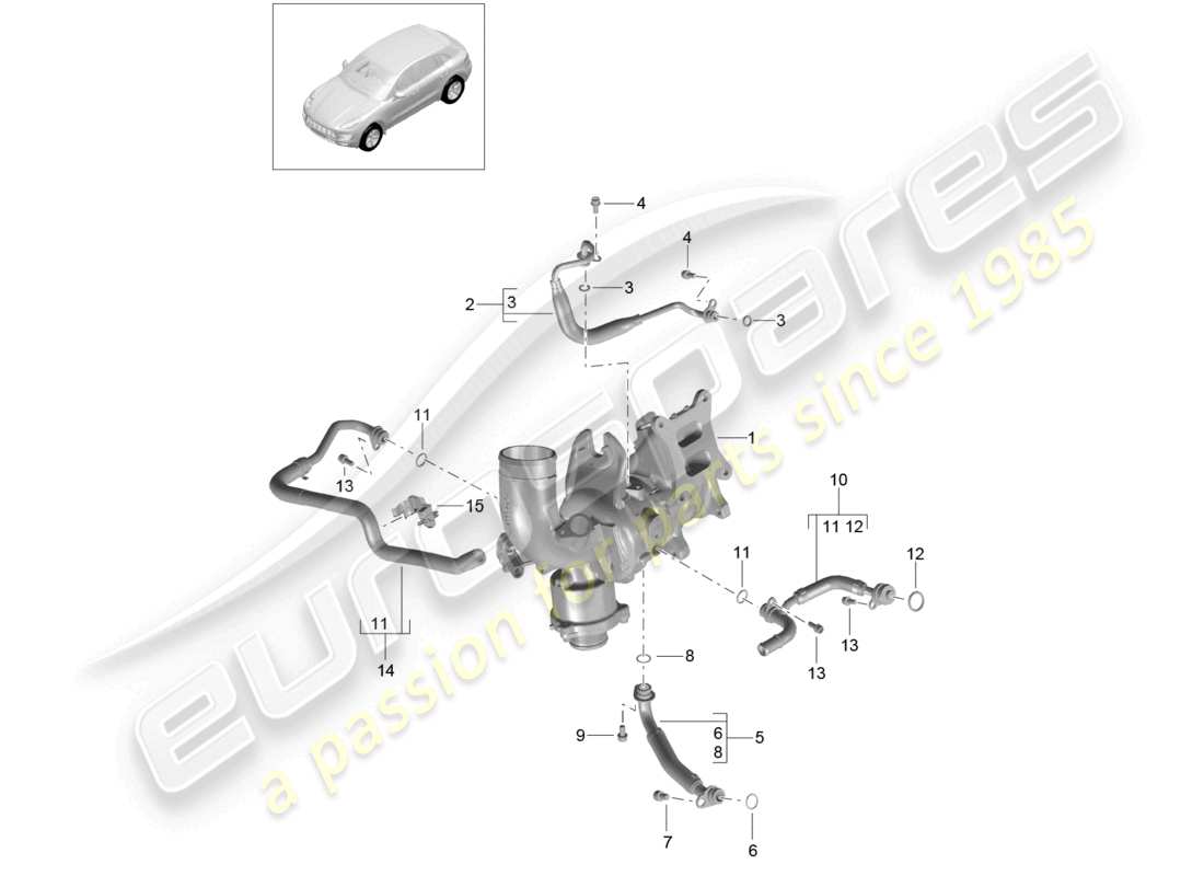 a part diagram from the porsche 2014 (macan) parts catalogue