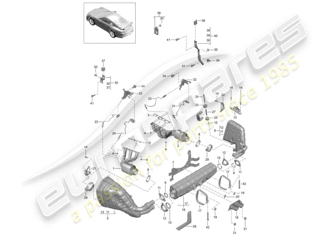 a part diagram from the porsche 991 parts catalogue