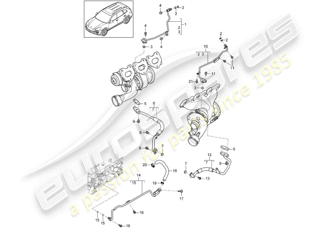 a part diagram from the porsche 2011 (cayenne e2 92a) parts catalogue