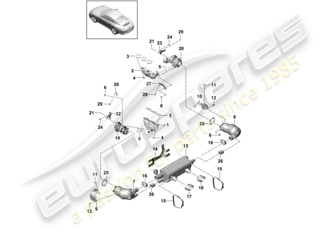 a part diagram from the porsche 2017 (991-2) parts catalogue