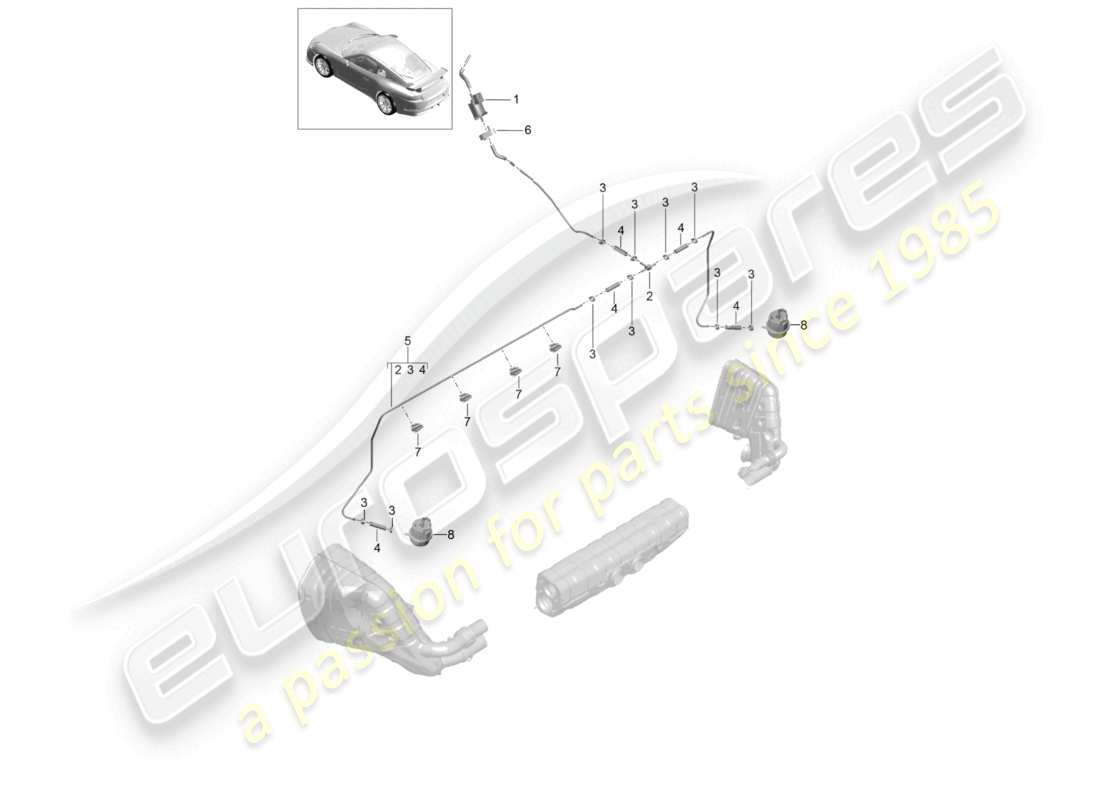 a part diagram from the porsche 991 parts catalogue