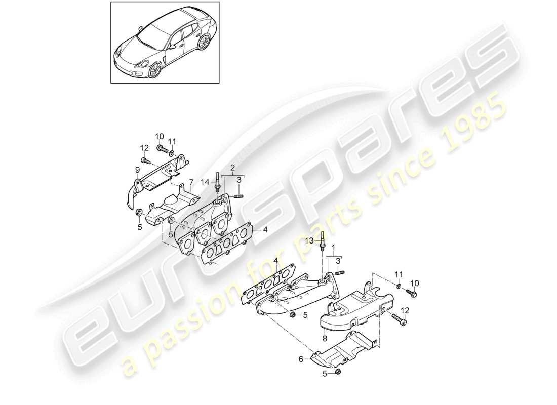 a part diagram from the porsche panamera parts catalogue