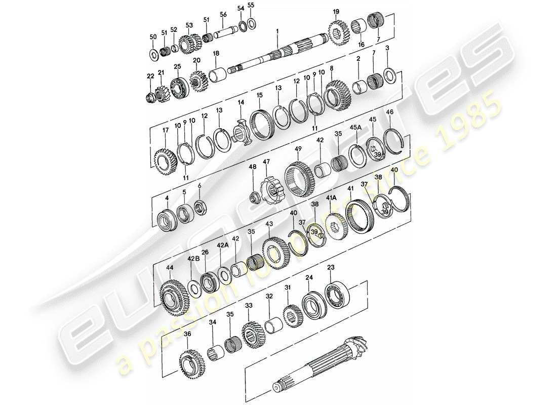 a part diagram from the porsche 924 parts catalogue
