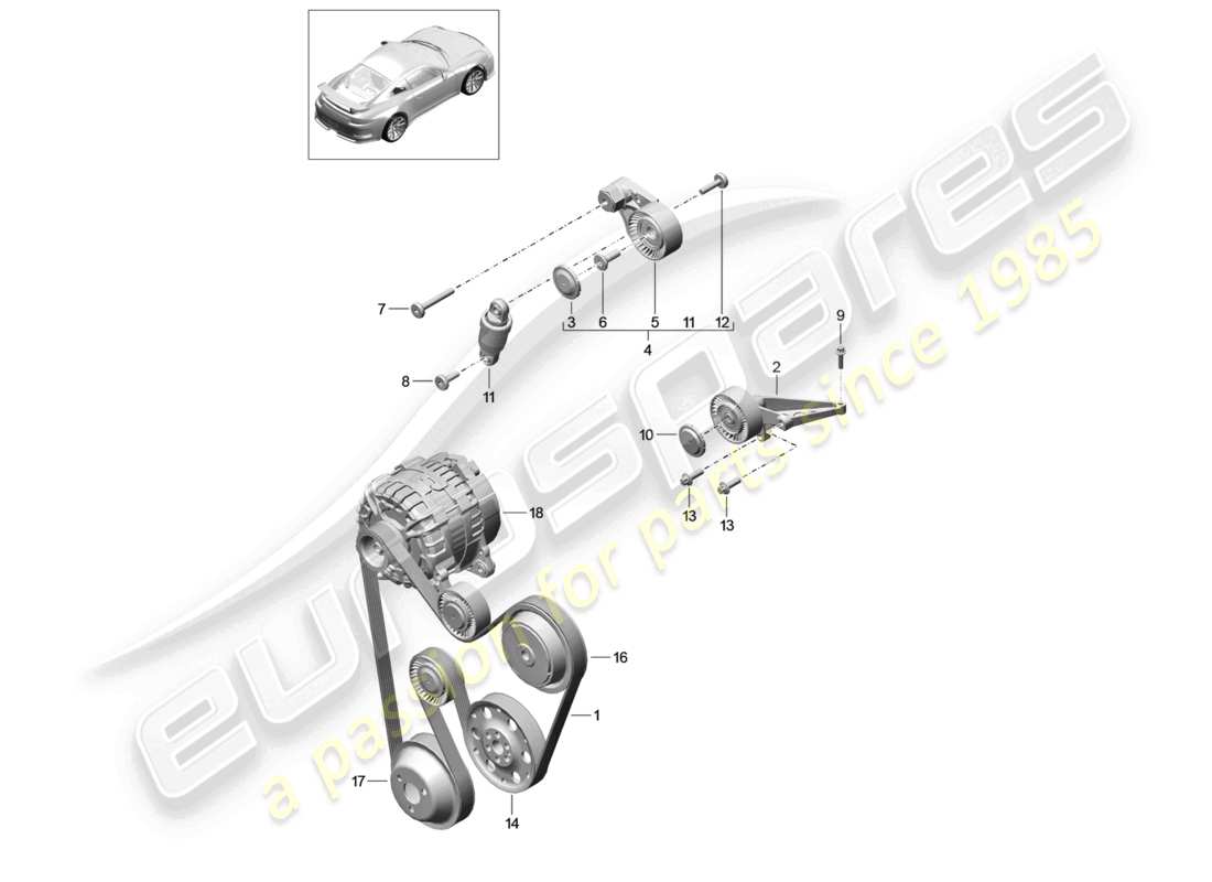 VIEW PARTS DIAGRAMS FROM THE PORSCHE 991 PARTS CATALOGUE a part diagram from the porsche 991 parts catalogue