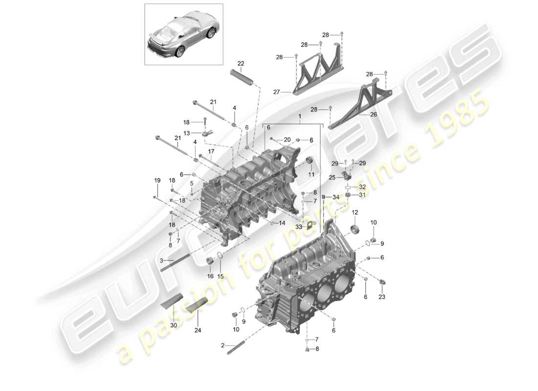 a part diagram from the porsche 2014 (991-1 r/gt3/rs) parts catalogue