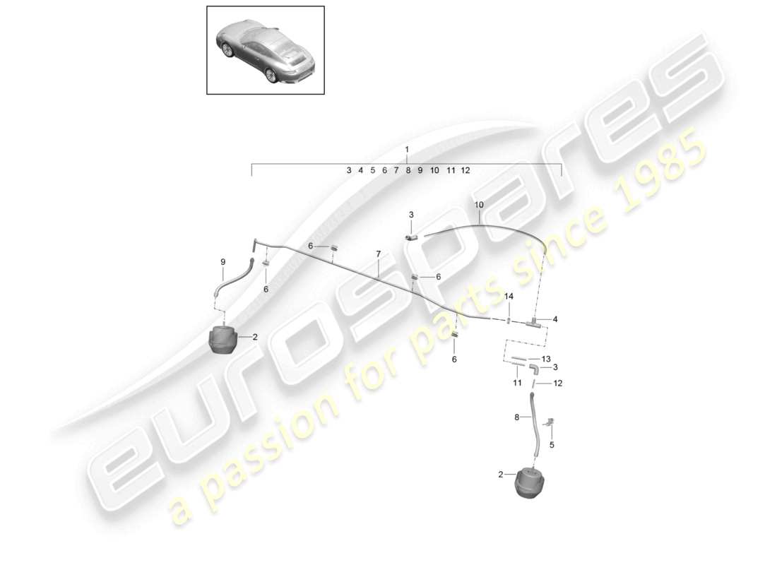 a part diagram from the porsche 991 parts catalogue