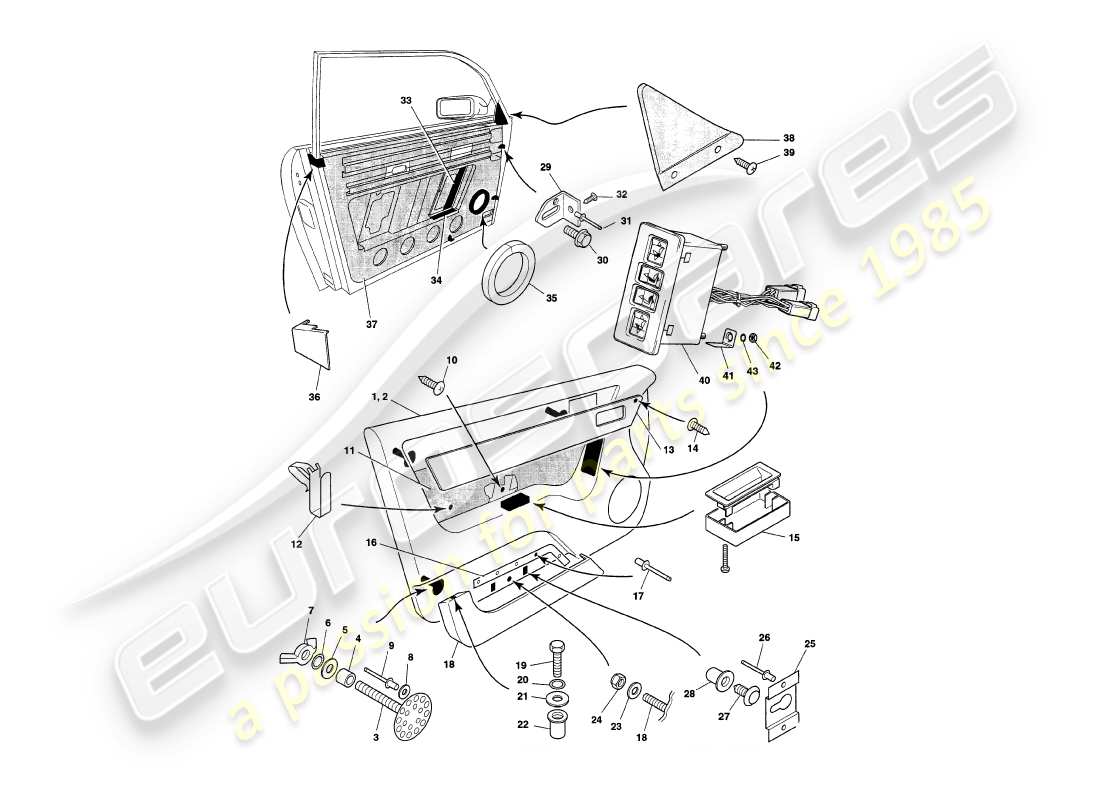VIEW PARTS DIAGRAMS FROM THE ASTON MARTIN V8 COUPE PARTS CATALOGUE a part diagram from the aston martin v8 coupe parts catalogue