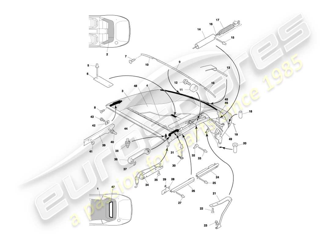 a part diagram from the aston martin db7 vantage (2001) parts catalogue