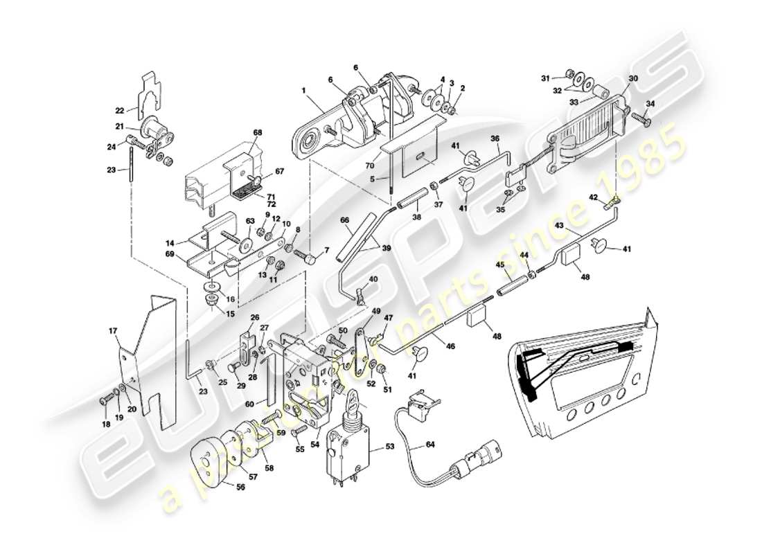 VIEW PARTS DIAGRAMS FROM THE ASTON MARTIN V8 COUPE PARTS CATALOGUE a part diagram from the aston martin v8 coupe parts catalogue