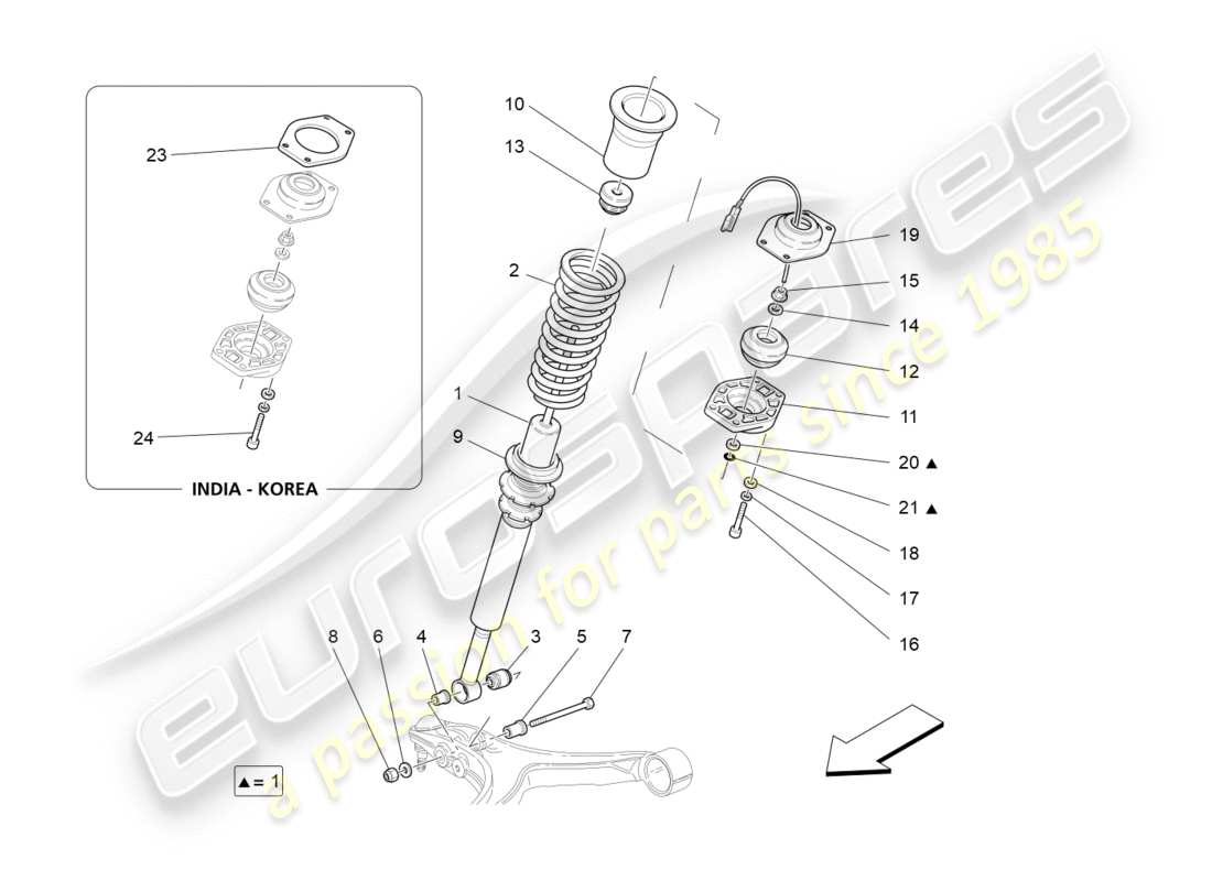 maserati granturismo s (2018) front shock absorber devices parts diagram