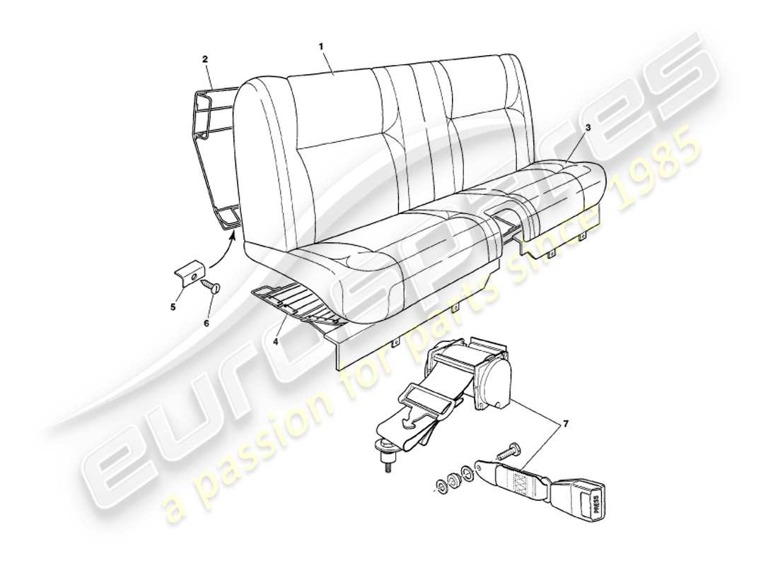 VIEW PARTS DIAGRAMS FROM THE ASTON MARTIN V8 VOLANTE PARTS CATALOGUE a part diagram from the aston martin v8 volante parts catalogue