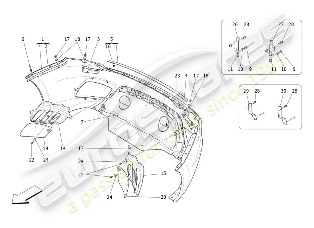 a part diagram from the maserati granturismo sport parts catalogue